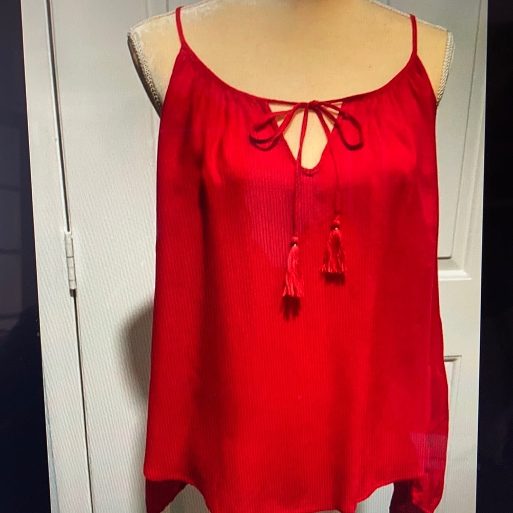 Copper Key Ladies Red Tunic Style Top xsmall